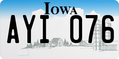 IA license plate AYI076