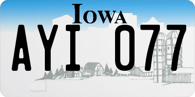 IA license plate AYI077