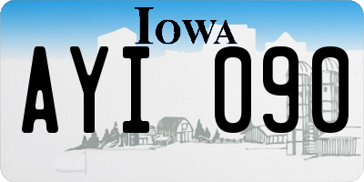 IA license plate AYI090