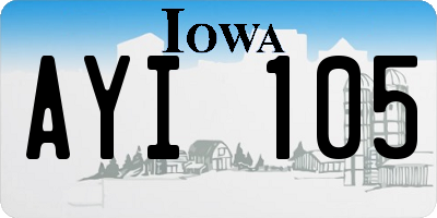 IA license plate AYI105
