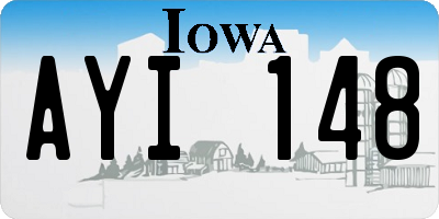 IA license plate AYI148