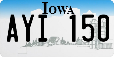 IA license plate AYI150