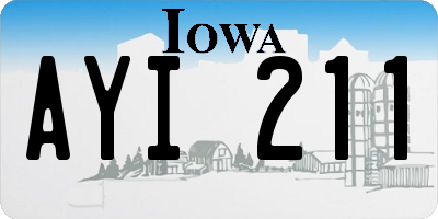 IA license plate AYI211