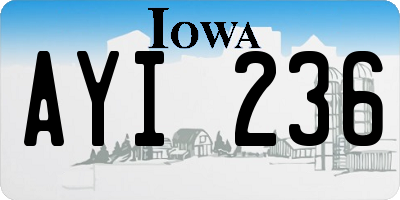 IA license plate AYI236