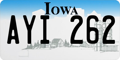 IA license plate AYI262
