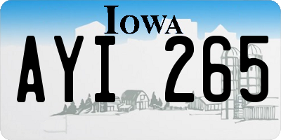 IA license plate AYI265