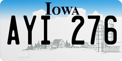 IA license plate AYI276