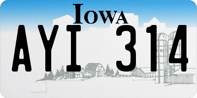 IA license plate AYI314
