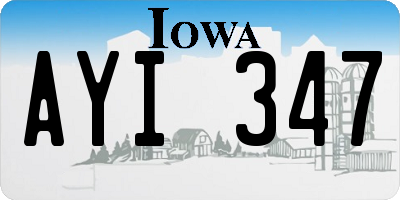 IA license plate AYI347