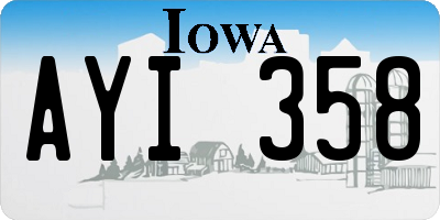 IA license plate AYI358