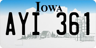 IA license plate AYI361