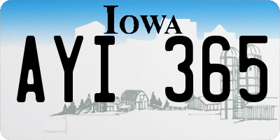 IA license plate AYI365