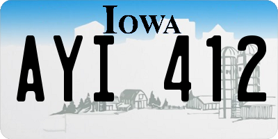 IA license plate AYI412