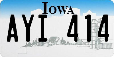 IA license plate AYI414
