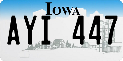 IA license plate AYI447