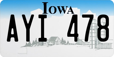 IA license plate AYI478