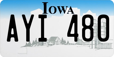 IA license plate AYI480
