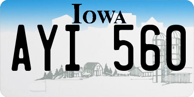 IA license plate AYI560