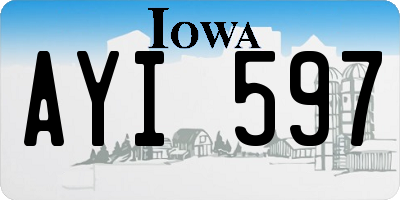 IA license plate AYI597