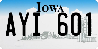 IA license plate AYI601