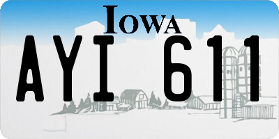 IA license plate AYI611