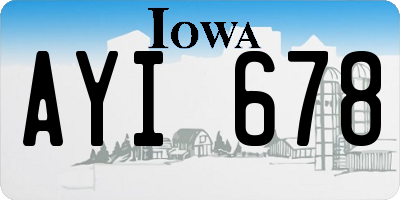 IA license plate AYI678