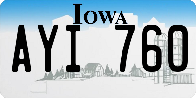 IA license plate AYI760
