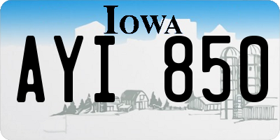 IA license plate AYI850