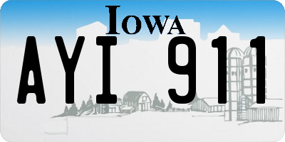 IA license plate AYI911