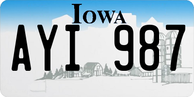 IA license plate AYI987