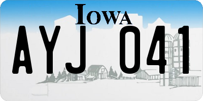 IA license plate AYJ041
