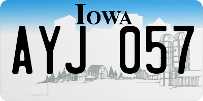 IA license plate AYJ057