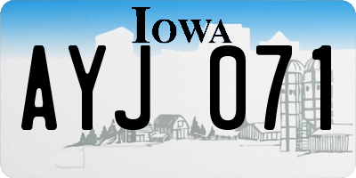 IA license plate AYJ071