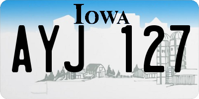 IA license plate AYJ127