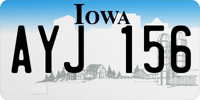 IA license plate AYJ156