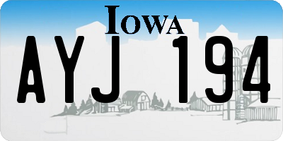 IA license plate AYJ194
