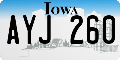 IA license plate AYJ260