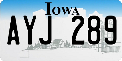 IA license plate AYJ289