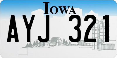 IA license plate AYJ321