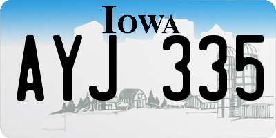 IA license plate AYJ335