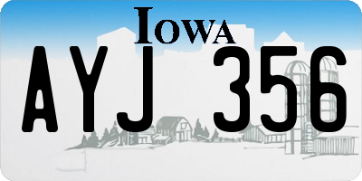 IA license plate AYJ356