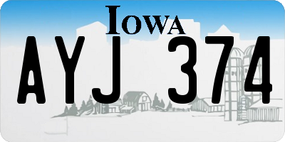IA license plate AYJ374