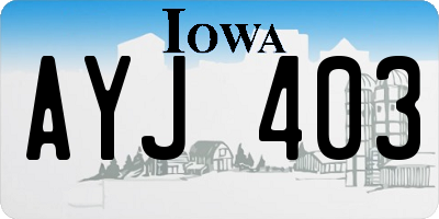 IA license plate AYJ403