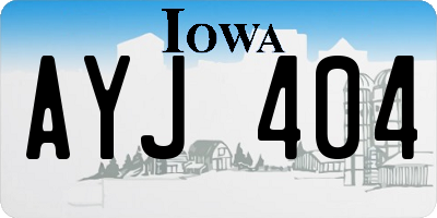 IA license plate AYJ404