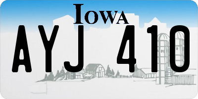 IA license plate AYJ410