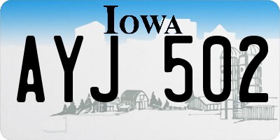 IA license plate AYJ502