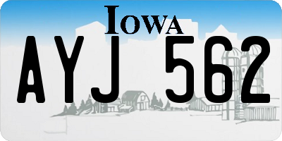 IA license plate AYJ562
