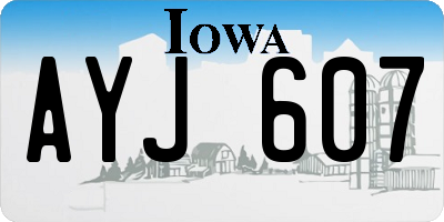 IA license plate AYJ607