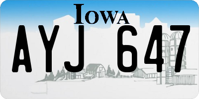 IA license plate AYJ647