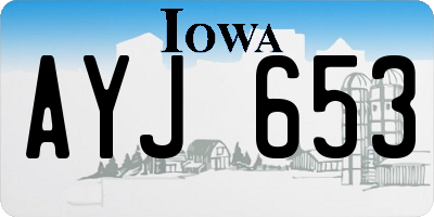 IA license plate AYJ653